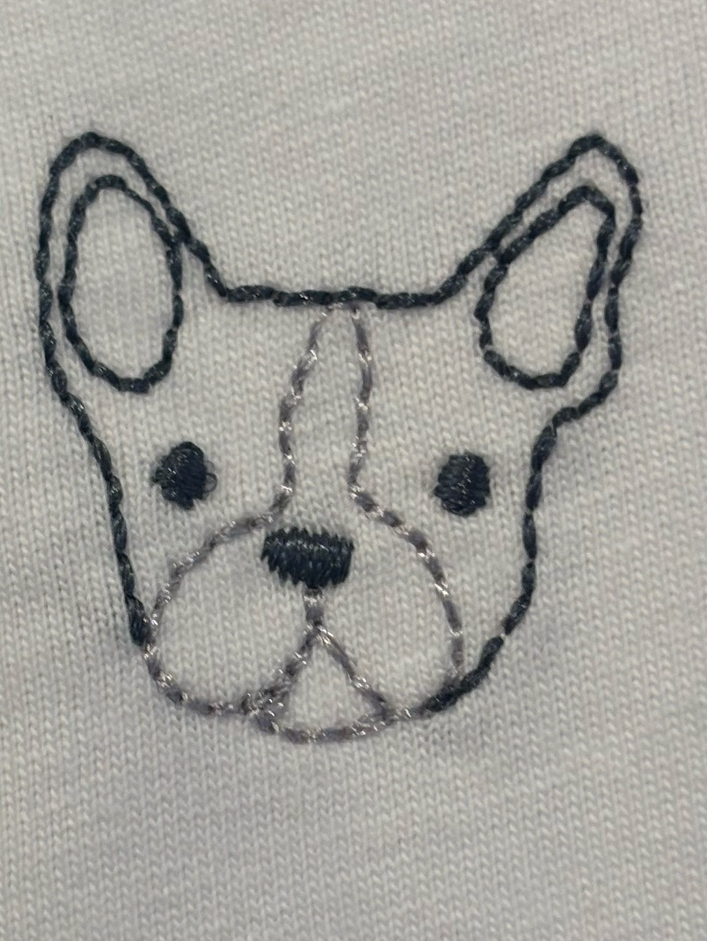 NWT Embroidered Dog Graphic Tee - Red & Gold Stitch- S - Picture 6 of 16